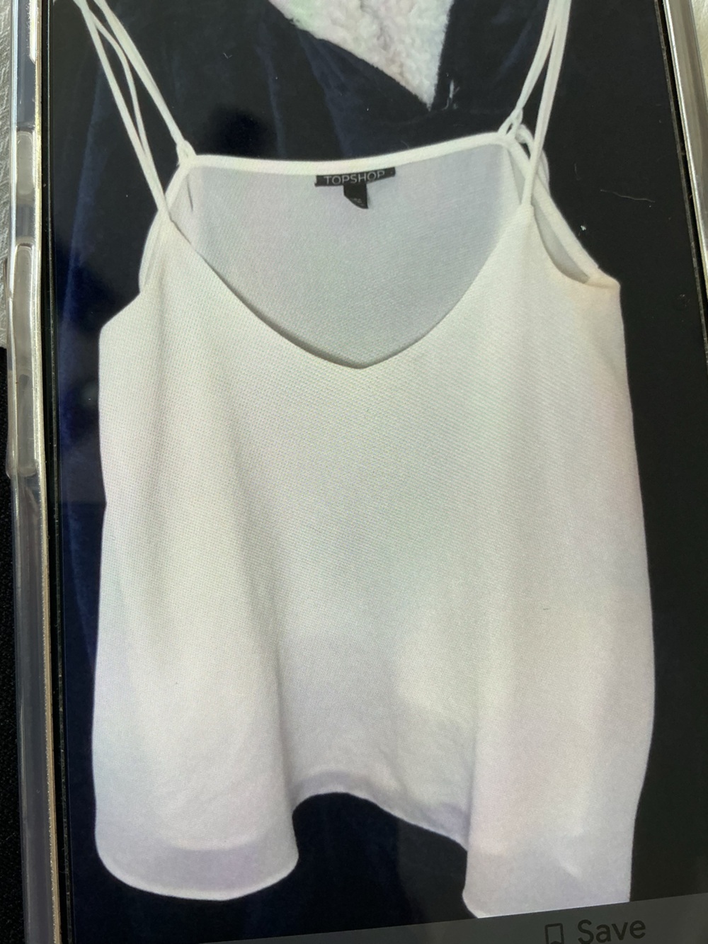 Topshop- White Women's Double-Layered V-Neck Camisole Top